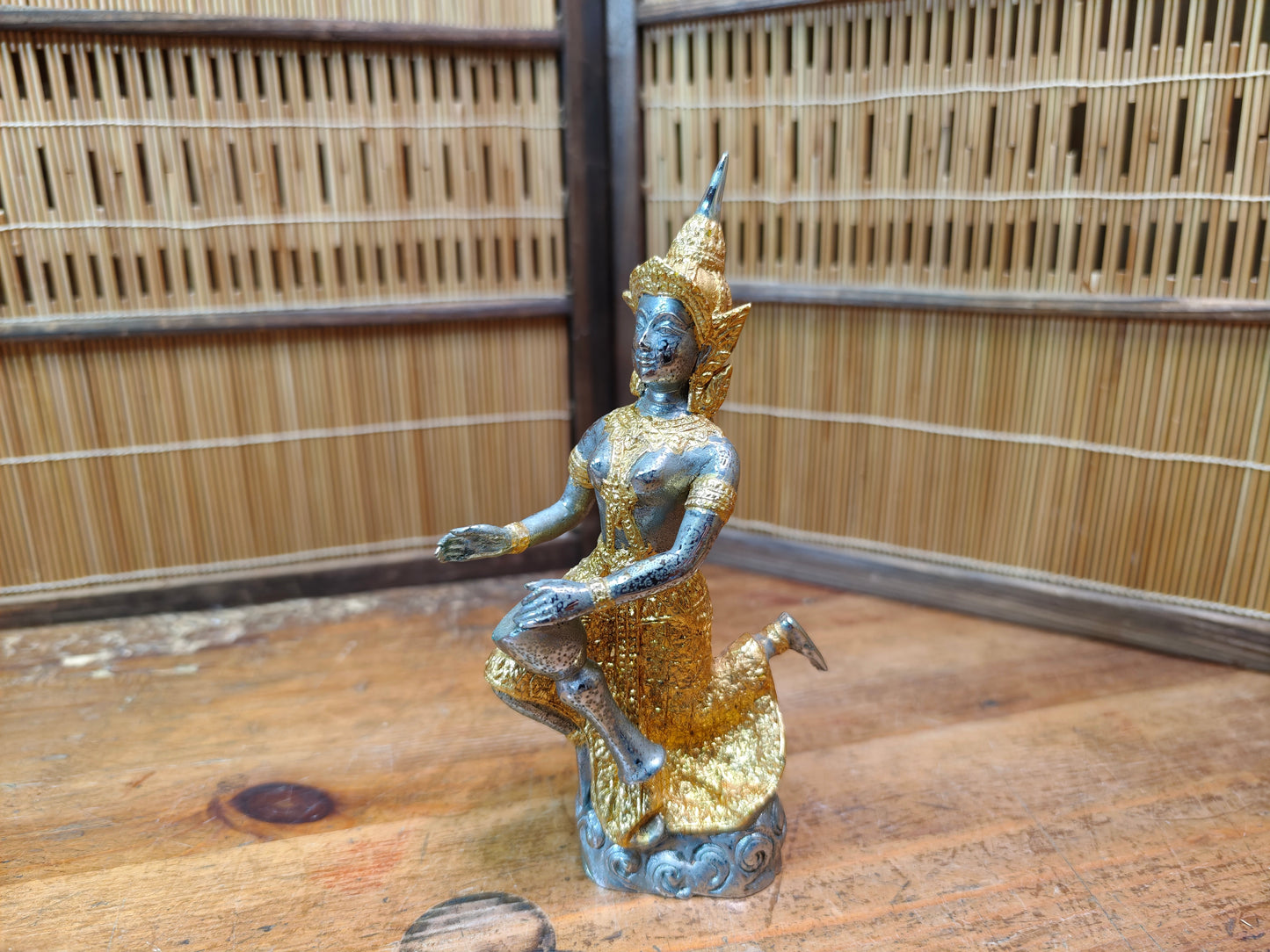 Vintage Thai Brass Teppanom Guardian Angel Statue Temple Auction JP
