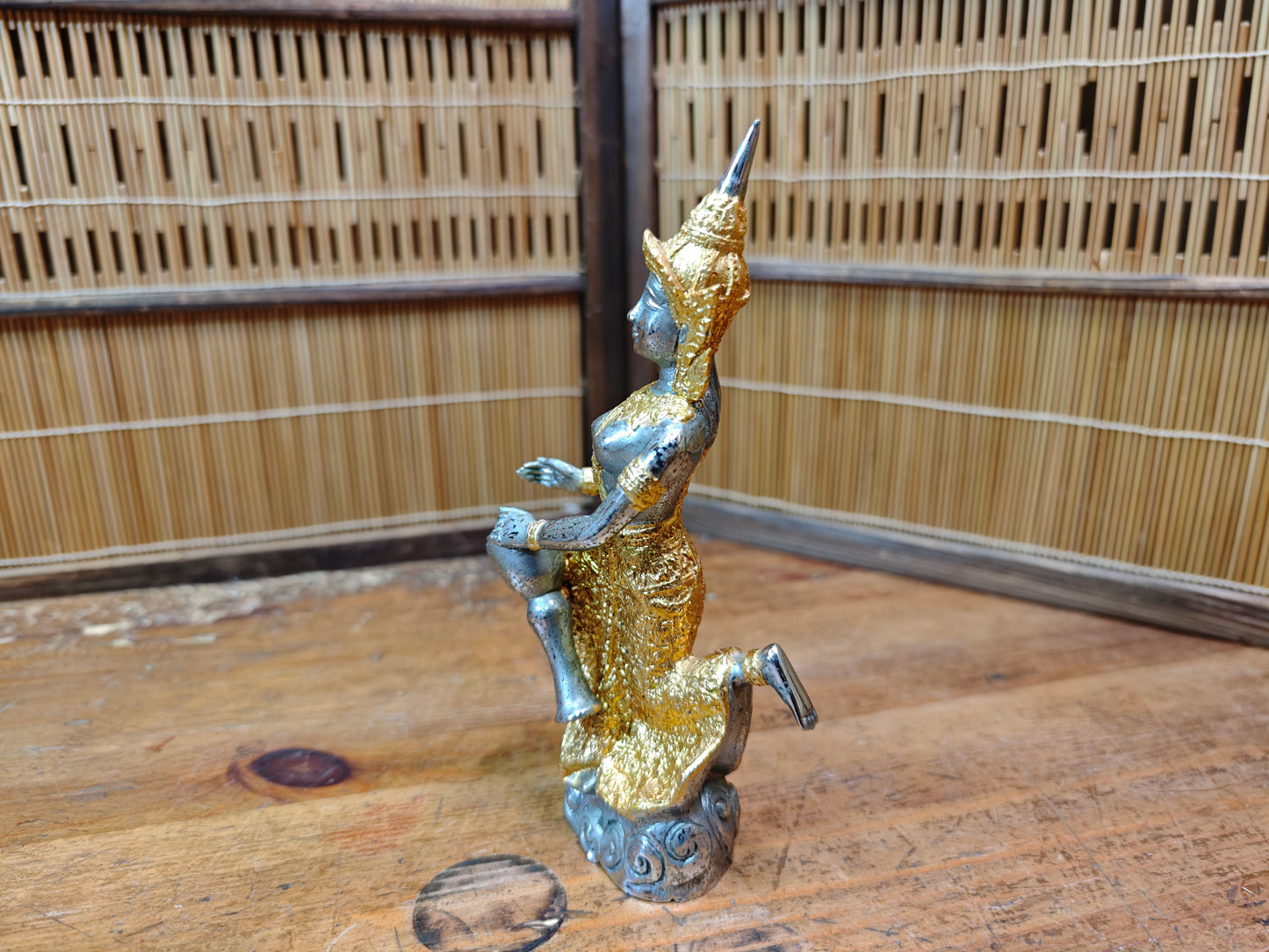 Vintage Thai Brass Teppanom Guardian Angel Statue Temple Auction JP