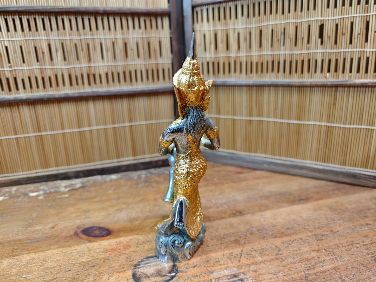 Vintage Thai Brass Teppanom Guardian Angel Statue Temple Auction JP