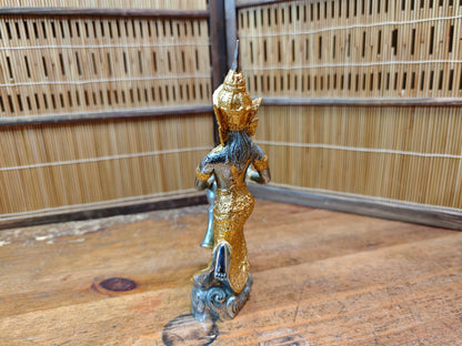 Vintage Thai Brass Teppanom Guardian Angel Statue Temple Auction JP