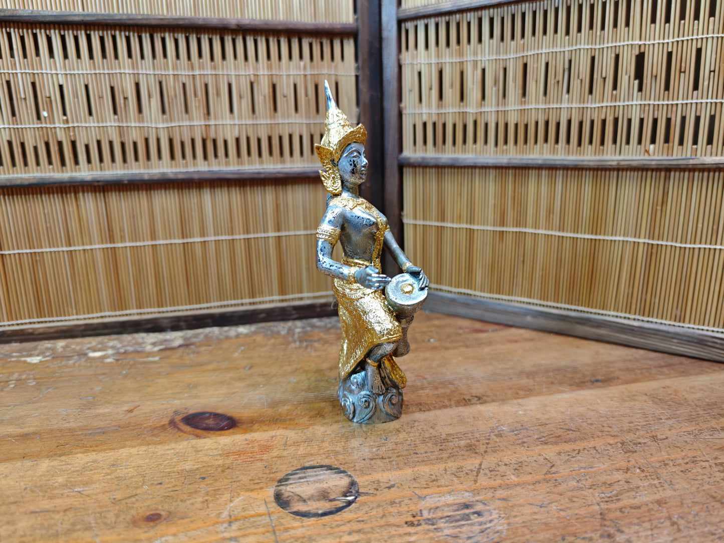 Vintage Thai Brass Teppanom Guardian Angel Statue Temple Auction JP