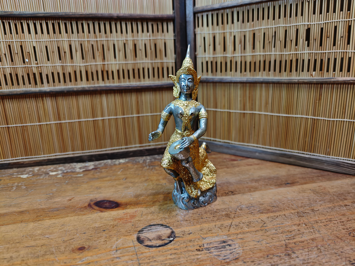 Vintage Thai Brass Teppanom Guardian Angel Statue Temple Auction JP