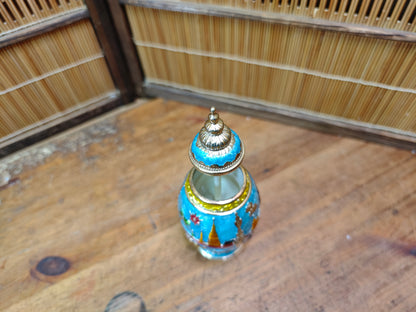 Vintage Thai Enamel Automatic Toothpick Holder Temple Elephant