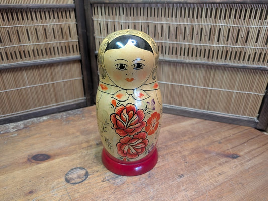 Vintage USSR Matryoshka Doll 1970s Russian Nesting Set Made in USSR Stamp Auction Japan