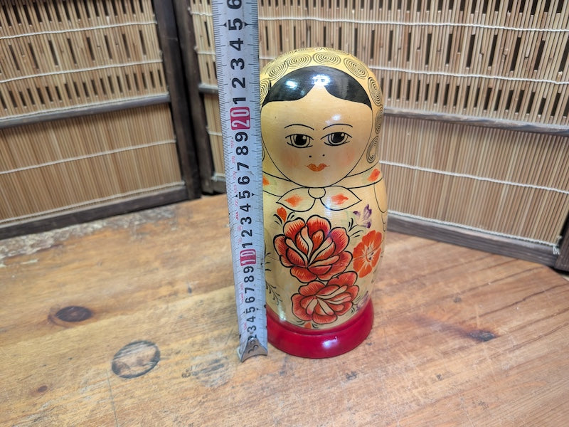 Vintage USSR Matryoshka Doll 1970s Russian Nesting Set Made in USSR Stamp Auction Japan