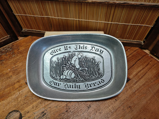 Vintage Wilton Armetale Bread Tray Daily Bread Serving Plate USA Decor