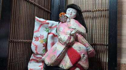 Authentic 1980s Japanese Geisha Doll Handmade Kimono Nihon Ningyo
